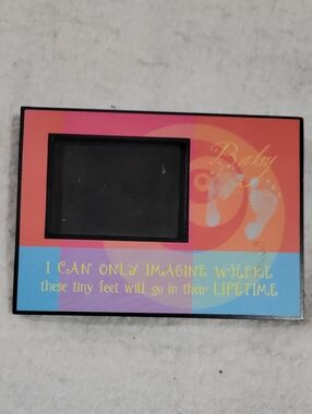 Russ Multicolor Baby Footprint Picture Frame with Blue Accent